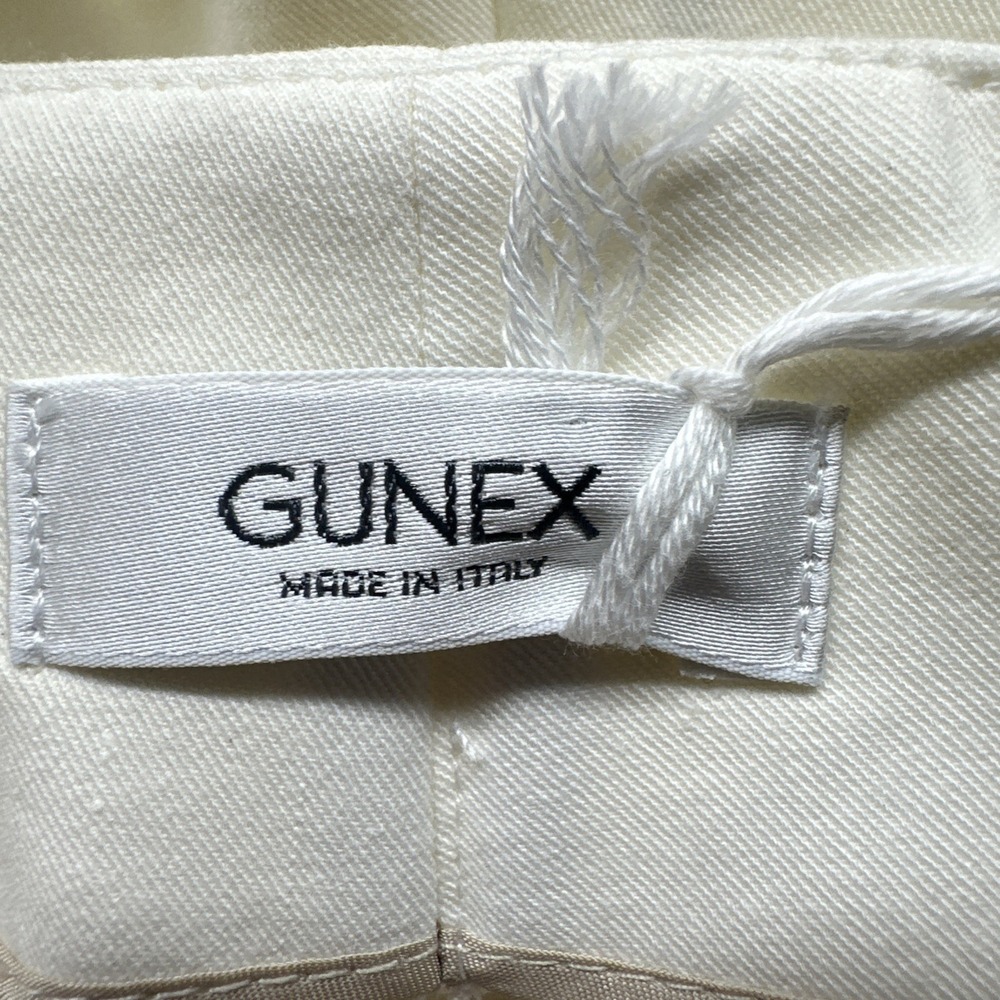 NWT Gunex Cotton Silk Slim Tapered Pants Women's Size 10 Cream Old Money Italy - Picture 8 of 11